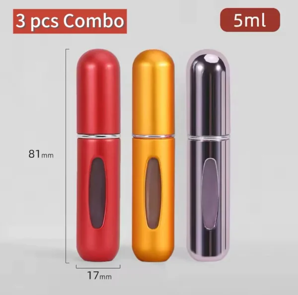 3pcsPortable Mini Refillable empty Perfume Atomizer Bottle–Travel-Friendly Cosmetic Container Multicolor Random-5ML