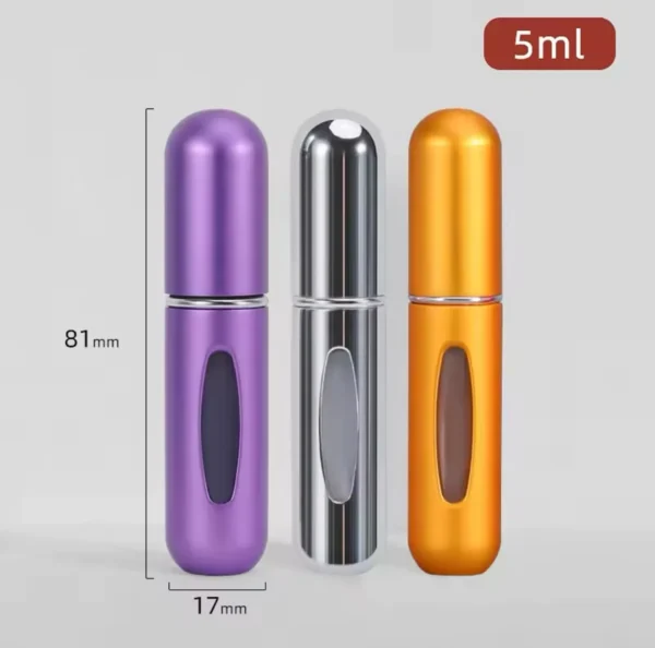 3pcsPortable Mini Refillable empty Perfume Atomizer Bottle–Travel-Friendly Cosmetic Container Multicolor Random-5ML - Image 4