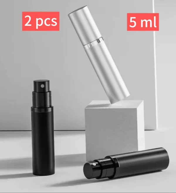 2pcsPortable Mini Refillable empty Perfume Atomizer Bottle–Travel-Friendly Cosmetic Container Multicolor Random-5ml